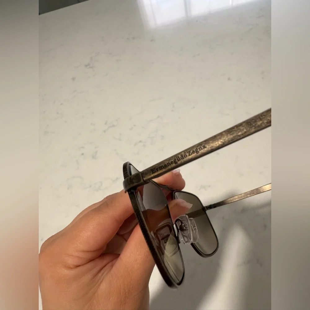 ONE DAY SALE✨ Ermenegildo Zegna Gold and Brown Aviator Sunglasses